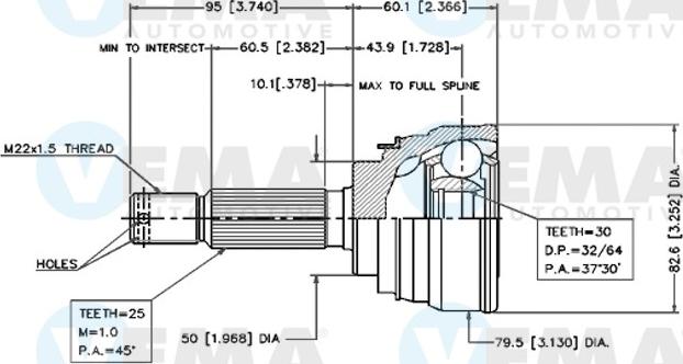 VEMA 18451 - Каре комплект, полуоска vvparts.bg