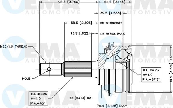 VEMA 18427 - Каре комплект, полуоска vvparts.bg