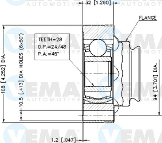 VEMA 18683 - Каре комплект, полуоска vvparts.bg