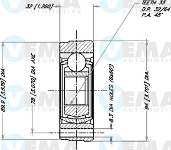 VEMA 18040 - Каре комплект, полуоска vvparts.bg