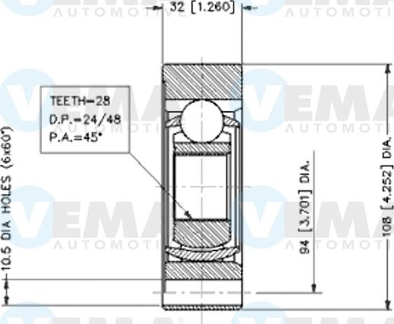 VEMA 18389 - Каре комплект, полуоска vvparts.bg