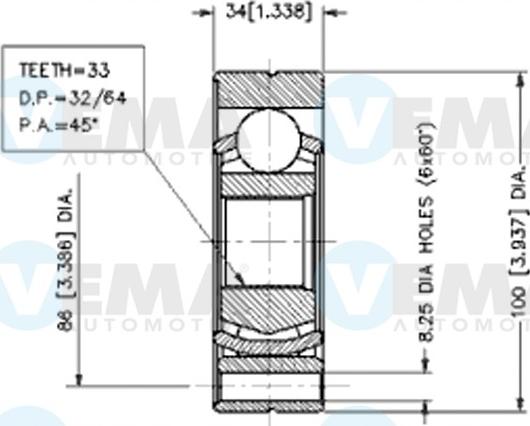 VEMA 18383 - Каре комплект, полуоска vvparts.bg