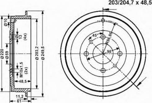 VEMA 801284 - Спирачен барабан vvparts.bg