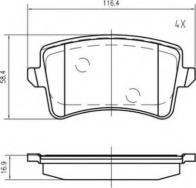 VEMA K644600 - Комплект спирачно феродо, дискови спирачки vvparts.bg