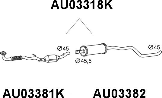 Veneporte AU03318K - Катализатор vvparts.bg