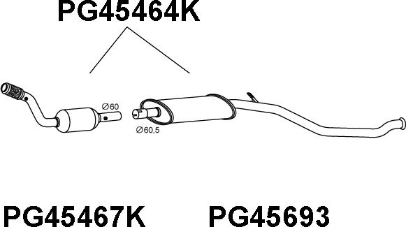 Veneporte PG45464K - Катализатор vvparts.bg