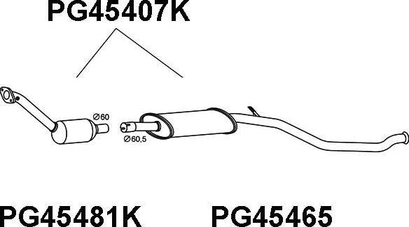 Veneporte PG45407K - Катализатор vvparts.bg