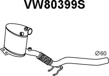 Veneporte VW80399S - Филтър за сажди / твърди частици, изпускателна система vvparts.bg