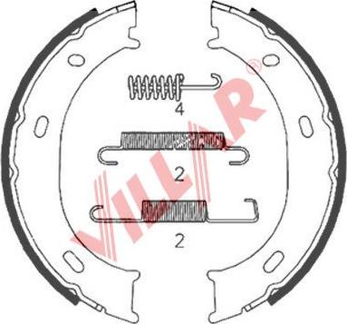 Villar 629.0874 - Комплект спирачна челюст, ръчна спирачка vvparts.bg