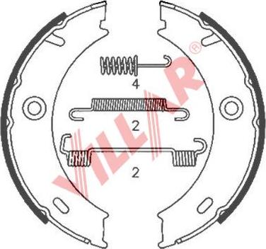 Villar 629.0875 - Комплект спирачна челюст, ръчна спирачка vvparts.bg