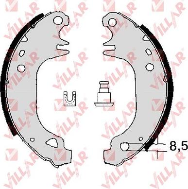 Villar 629.0349 - Комплект спирачна челюст vvparts.bg