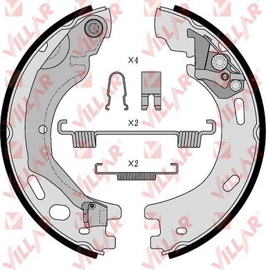 Villar 629.0286 - Комплект спирачна челюст, ръчна спирачка vvparts.bg