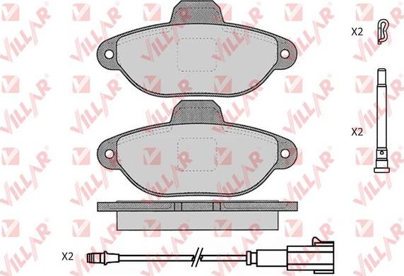 Villar 626.1906 - Комплект спирачно феродо, дискови спирачки vvparts.bg