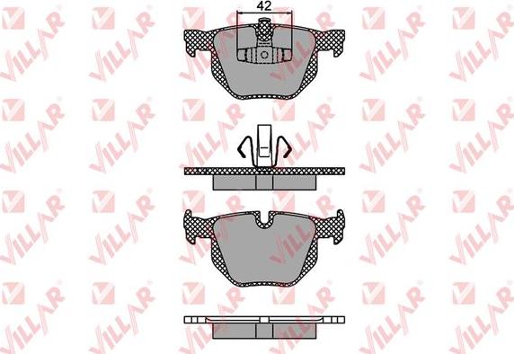 Villar 626.1476 - Комплект спирачно феродо, дискови спирачки vvparts.bg