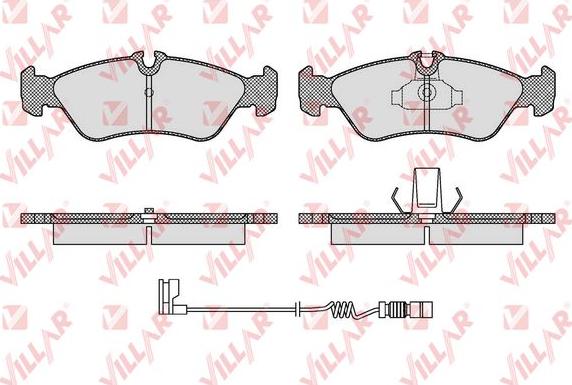 Villar 626.1611A - Комплект спирачно феродо, дискови спирачки vvparts.bg