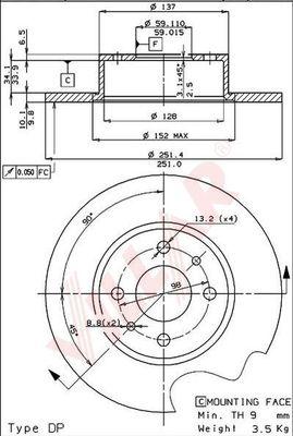 Villar 628.0144 - Спирачен диск vvparts.bg