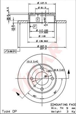 Villar 628.0140 - Спирачен диск vvparts.bg