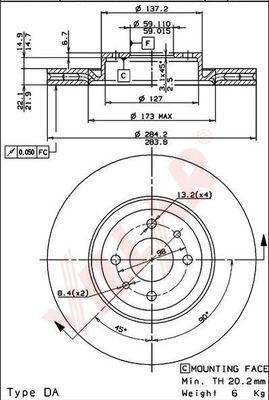 Villar 628.0124 - Спирачен диск vvparts.bg