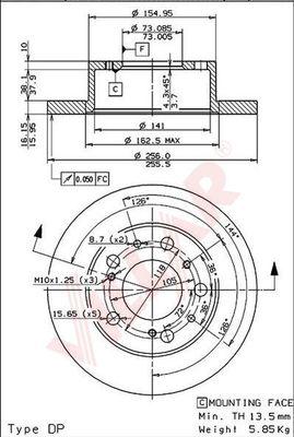 Villar 628.0808 - Спирачен диск vvparts.bg