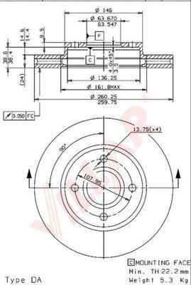 Villar 628.0318 - Спирачен диск vvparts.bg