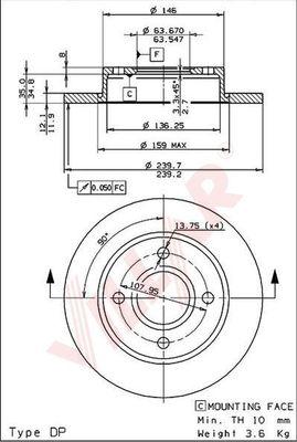 Villar 628.0322 - Спирачен диск vvparts.bg