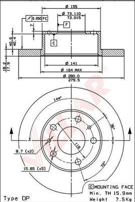 Villar 628.0290 - Спирачен диск vvparts.bg