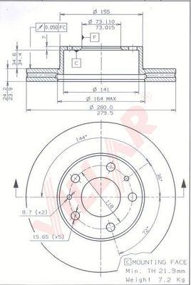 Villar 628.0291 - Спирачен диск vvparts.bg