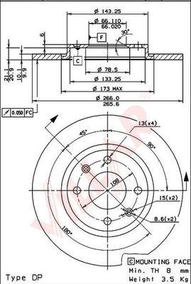 Villar 628.0247 - Спирачен диск vvparts.bg