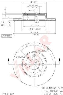 Villar 628.0283 - Спирачен диск vvparts.bg