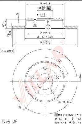 Villar 628.1998 - Спирачен диск vvparts.bg