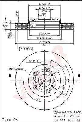 Villar 628.1953 - Спирачен диск vvparts.bg