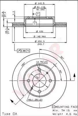 Villar 628.1952 - Спирачен диск vvparts.bg