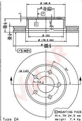 Villar 628.1961 - Спирачен диск vvparts.bg