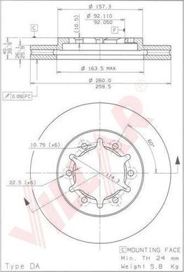 Villar 628.1972 - Спирачен диск vvparts.bg