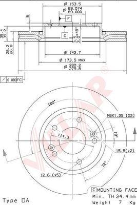 Villar 628.1490 - Спирачен диск vvparts.bg