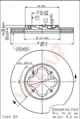 Villar 628.1442 - Спирачен диск vvparts.bg