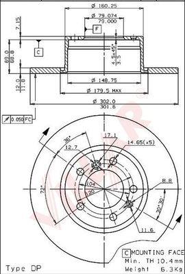 Villar 628.1457 - Спирачен диск vvparts.bg