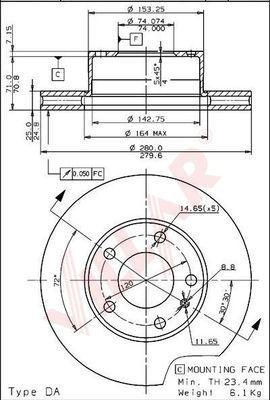 Villar 628.1465 - Спирачен диск vvparts.bg