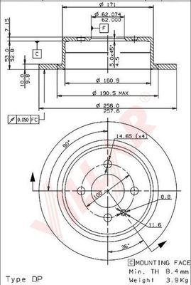 Villar 628.1466 - Спирачен диск vvparts.bg