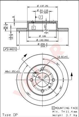 Villar 628.1403 - Спирачен диск vvparts.bg