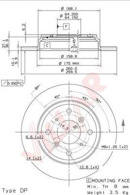 Villar 628.1485 - Спирачен диск vvparts.bg