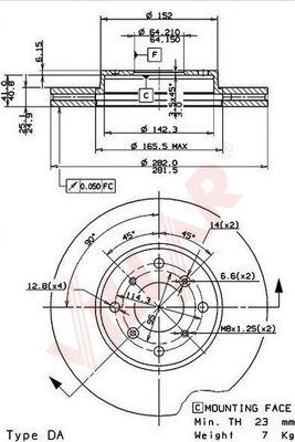 Villar 628.1481 - Спирачен диск vvparts.bg