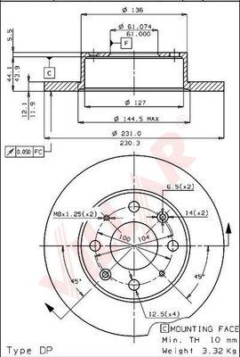 Villar 628.1488 - Спирачен диск vvparts.bg