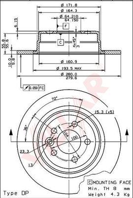 Villar 628.1439 - Спирачен диск vvparts.bg