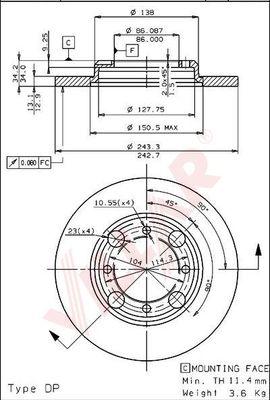 Ashika 60510 - Спирачен диск vvparts.bg