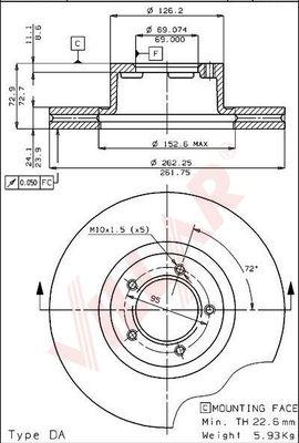 Villar 628.1549 - Спирачен диск vvparts.bg