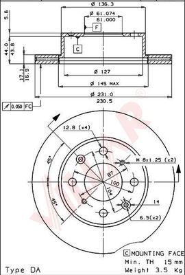 Villar 628.1541 - Спирачен диск vvparts.bg