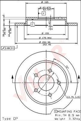 Villar 628.1555 - Спирачен диск vvparts.bg