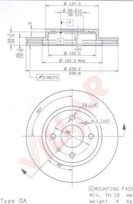 Villar 628.1506 - Спирачен диск vvparts.bg