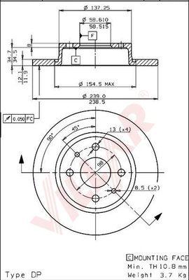 Villar 628.1508 - Спирачен диск vvparts.bg